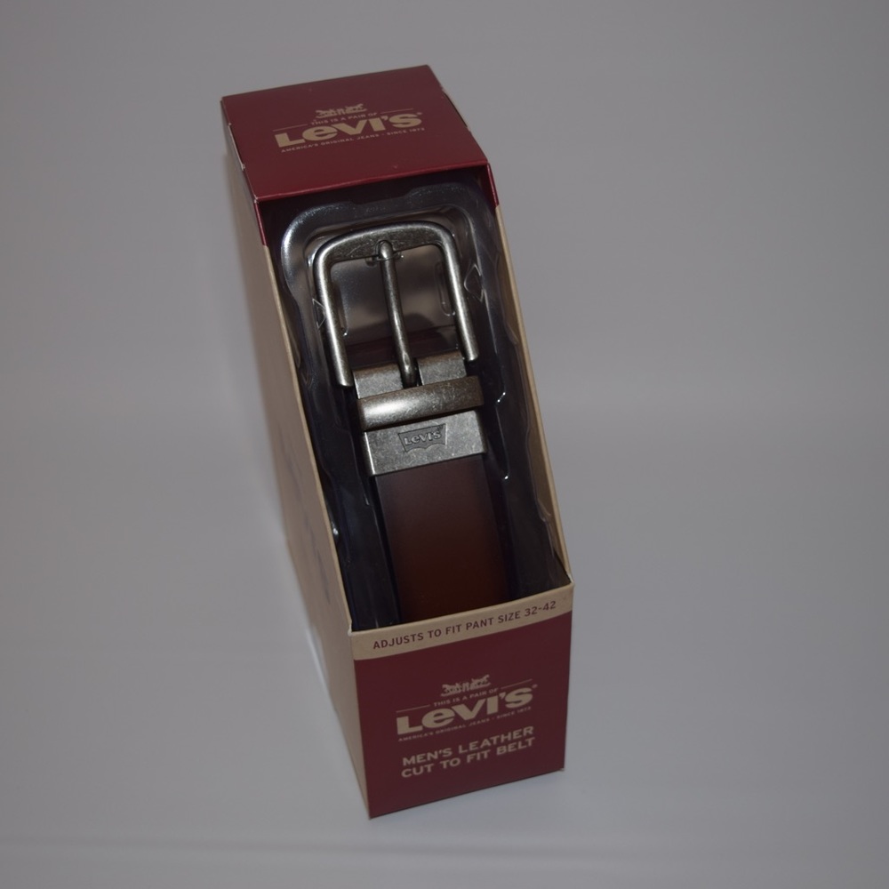 Levi's Men's Grain Leather Cut-to-Fit Belt Brown